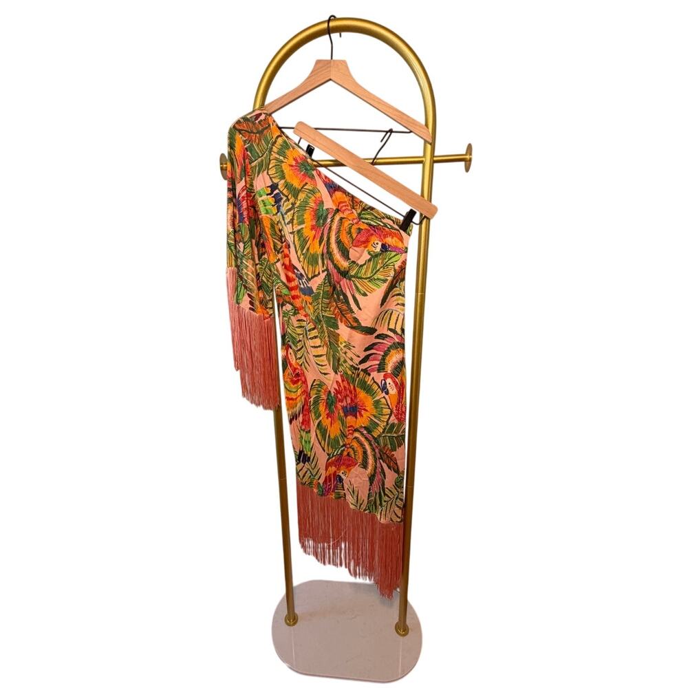 Farm Rio NEW Maccaw Leaves One Shoulder Midi Dress, Med - Picture 7 of 14